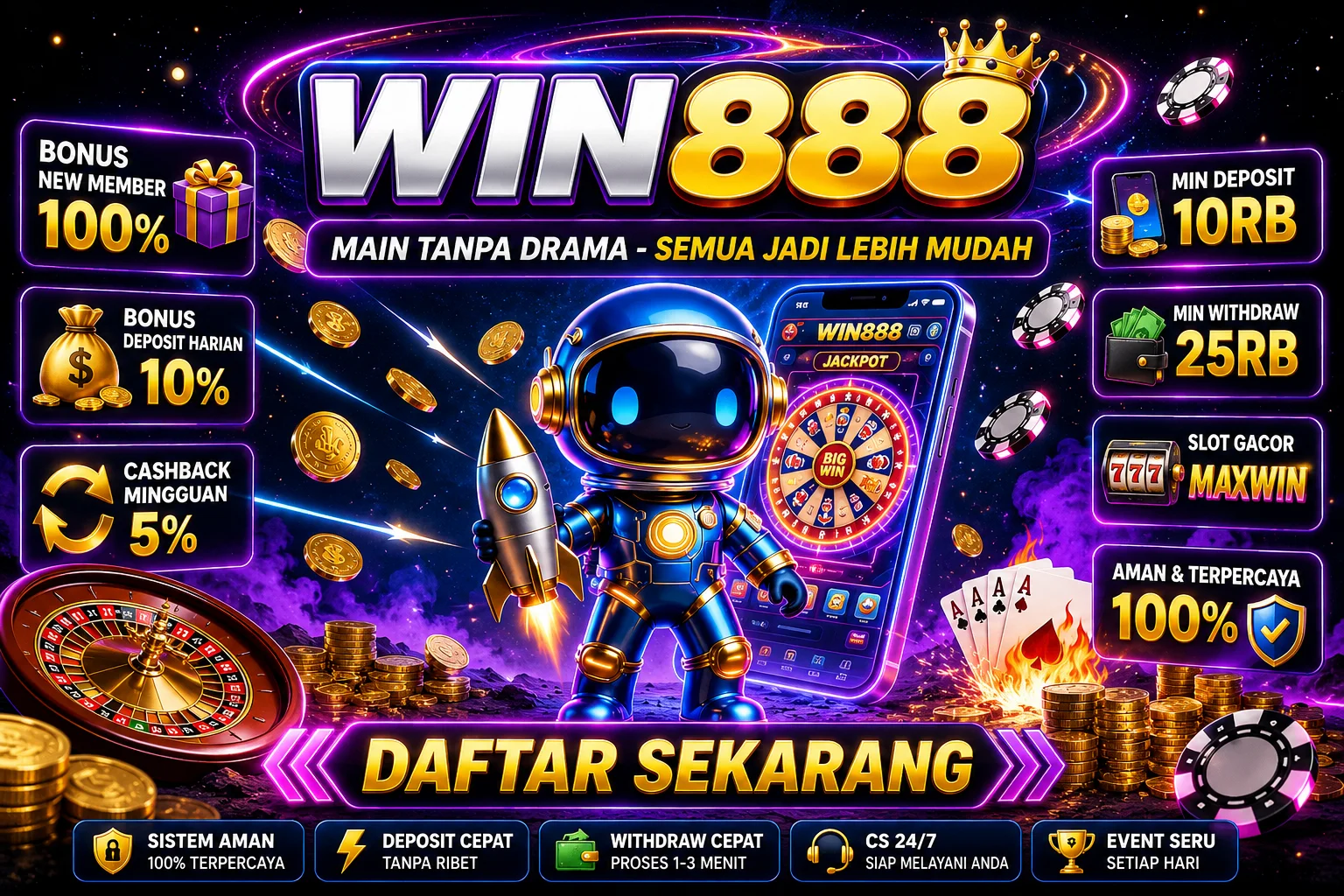 Galeri foto Win888 – Puncak Prestasi Gaming Melalui Fasilitas Kelas Dunia di Jakarta